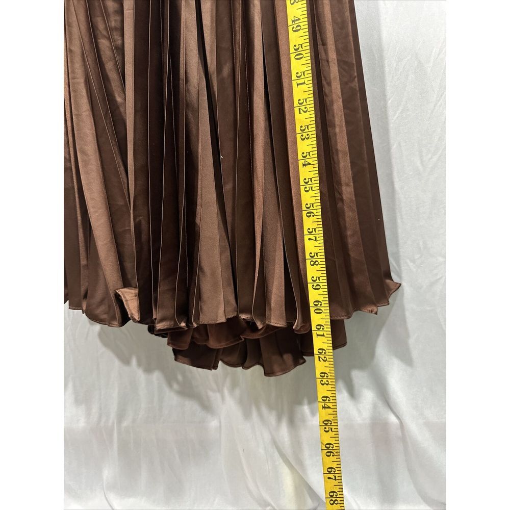 NWT IEENA Mac Duggal [ 6 ] Long Sleeve Pleat Charmeuse CutOut Gown Espresso S957 - Picture 7 of 14